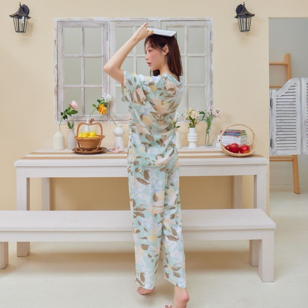 ชุดนอน Muslin Pajamas Organic bamboo (G328 G337) |ชุดนอนชุดเที่ยว,ชุดนอนผู้หญิง