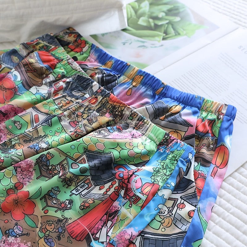 ชุดนอน Muslin pajamas Silk Satin รุ่น Festival Town (N5119 T5119) | ชุดนอนผู้หญิง