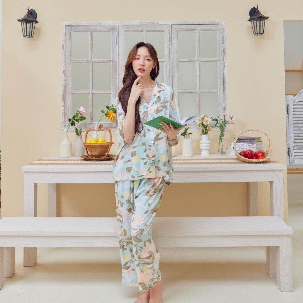 ชุดนอน Muslin Pajamas Organic bamboo (G328 G337) |ชุดนอนชุดเที่ยว,ชุดนอนผู้หญิง