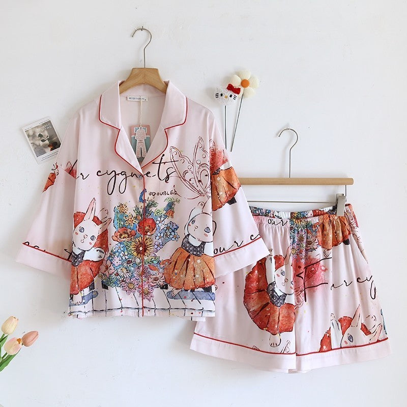 ชุดนอน Muslin Pajamas Silk Satin รุ่น Dreamy Bunny (W2134 V2134 K2134)|ชุดนอนผู้หญิง,ชุดนอนชุดเที่ยว