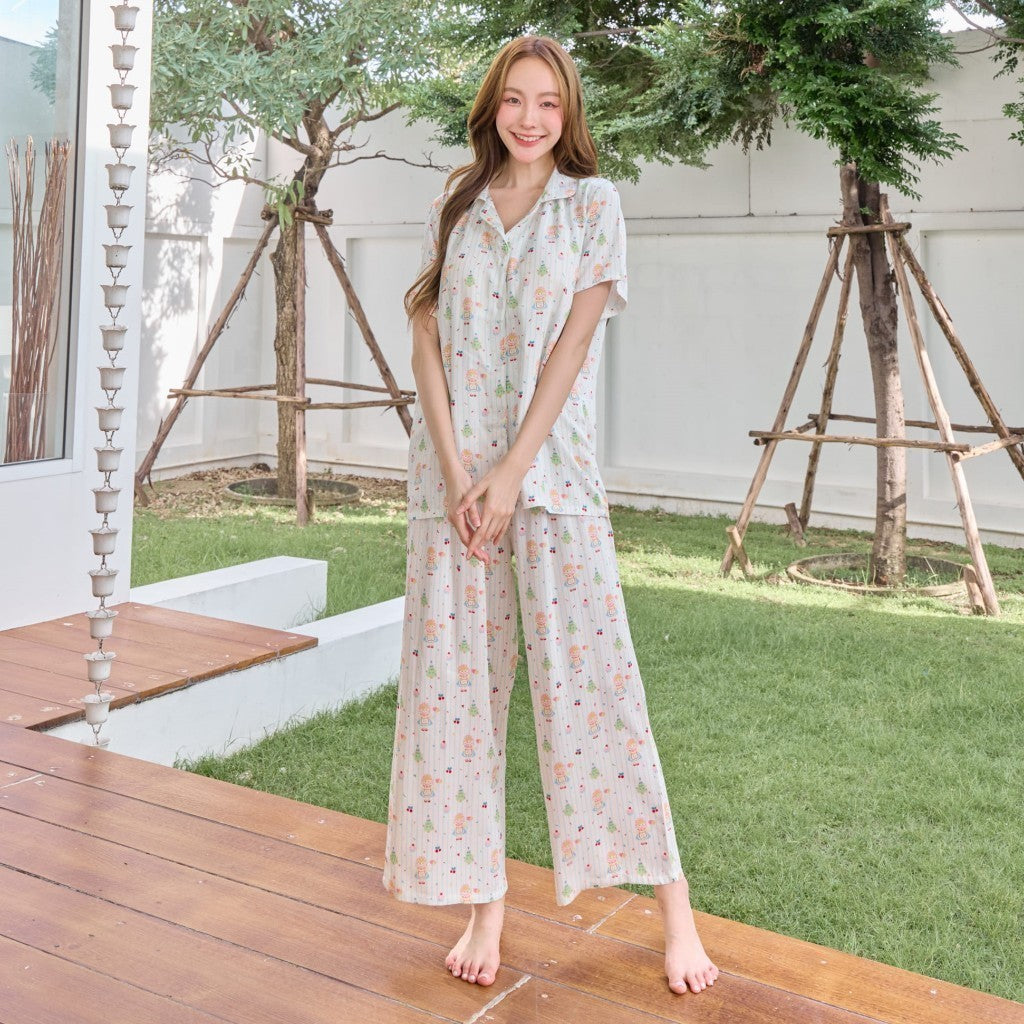 ชุดนอน Muslin Pajamas Organic bamboo รุ่น Forest Fairy (A1003 B1003 E1003)|ชุดนอนมีบรา,ชุดนอนผู้หญิง
