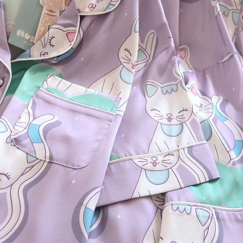 ชุดนอน Muslin Pajamas Silk Satin รุ่น (W2122 V2122 L2122 K2122)