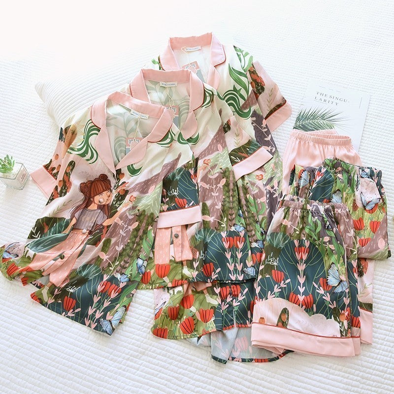ชุดนอน Muslin Pajamas Silk Satin รุ่น (N2112 T2112 K2112)