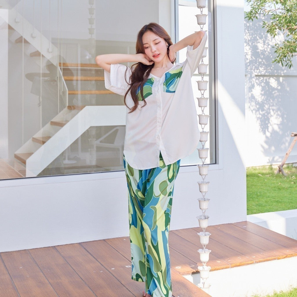 ชุดนอน Muslin Pajamas Organic bamboo ( T1077 T1078 )
