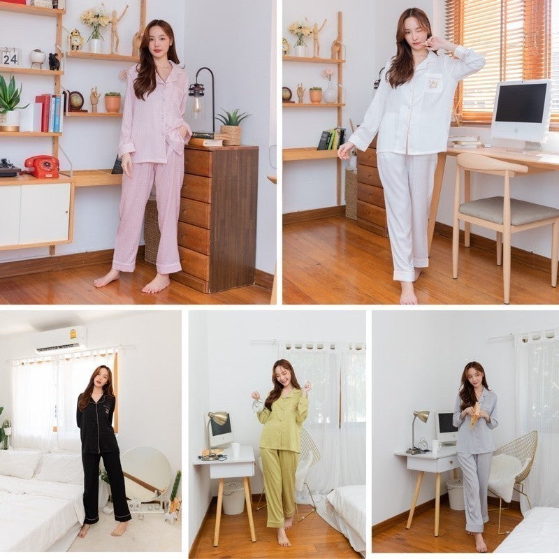 ชุดนอน Muslin Pajamas Organic bamboo ( P404 P405 P406 P407 P408 )