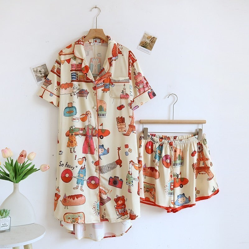 ชุดนอน Muslin Pajamas Silk Satin รุ่น (W2101 V2101 K2101)
