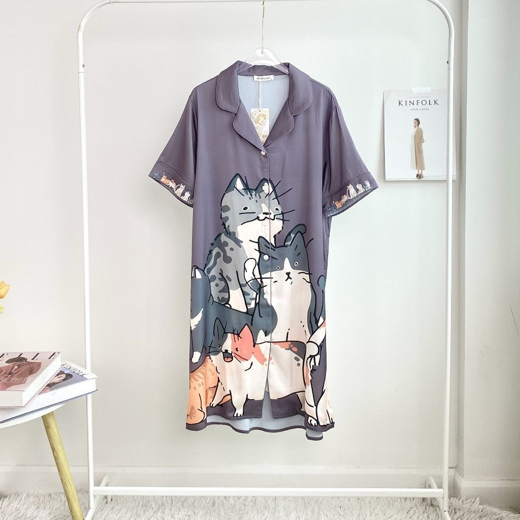 ชุดนอน Muslin Pajamas Collection Muslin Pet รุ่น Cat Gangster (N5013 T5013 K5013)