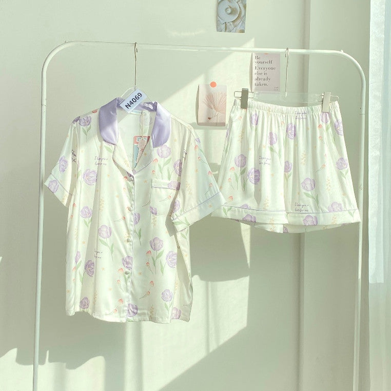 ชุดนอน Muslin Pajamas ชุดนอน Silk Satin ( รุ่น Poppy Me N4068 N4069 )