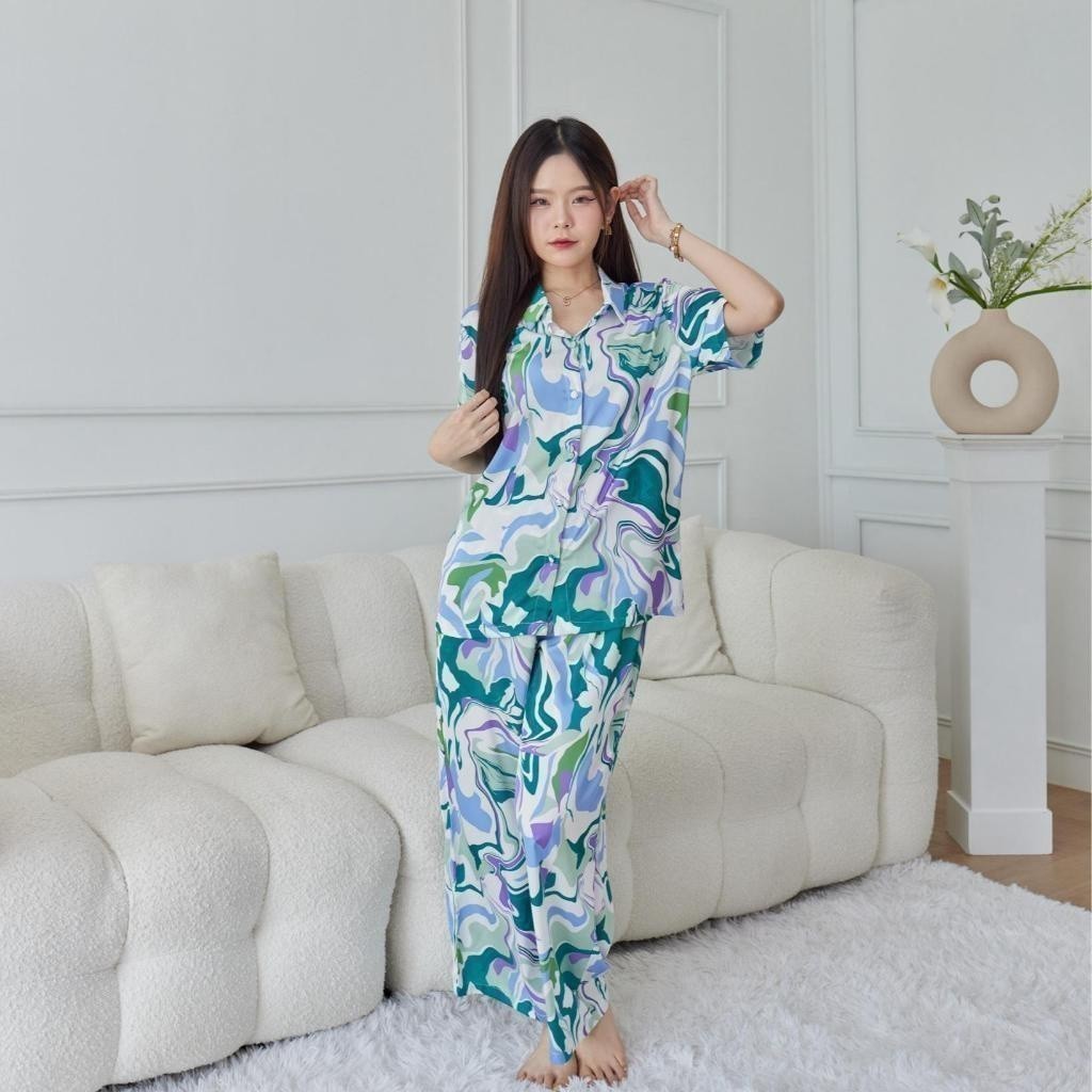 ชุดนอน Muslin Pajamas Silk Satin( รุ่น T3029 P3029 )