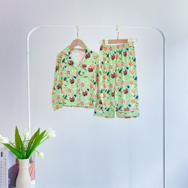ชุดนอน Muslin Pajamas Collection Muslin Pet ชุดนอน Silk Satin ( ชุดนอนเด็ก M3011 M3015 )