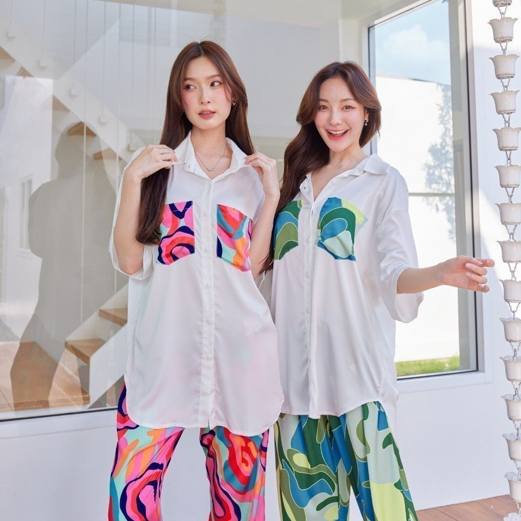 ชุดนอน Muslin Pajamas Organic bamboo ( T1077 T1078 )