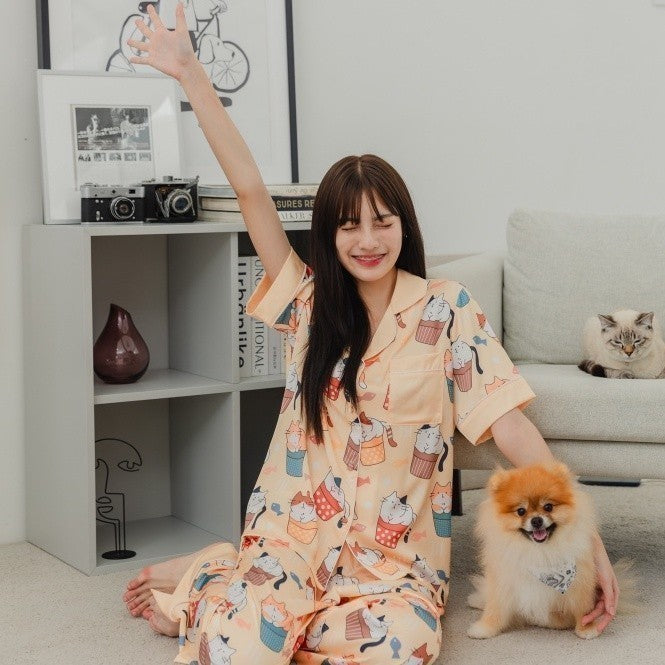 ชุดนอน Muslin Pajamas Collection Muslin Pet Silk Satin ( N1 N2 N3 N5 T1 T2 T3 T5 )