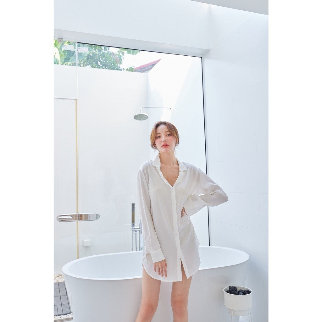 ชุดนอน Muslin Pajamas Silk Satin รุ่นสีพื้น (K1083 K1084) | ชุดนอนผู้หญิง,ชุดนอนชุดเที่ยว