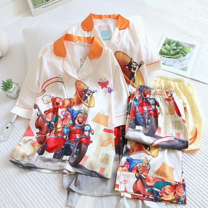 ชุดนอน Muslin Pajamas Silk Satin รุ่นJolly Band( V2142 K2142)|ชุดนอนผู้หญิง,ชุดนอนชุดเที่ยว