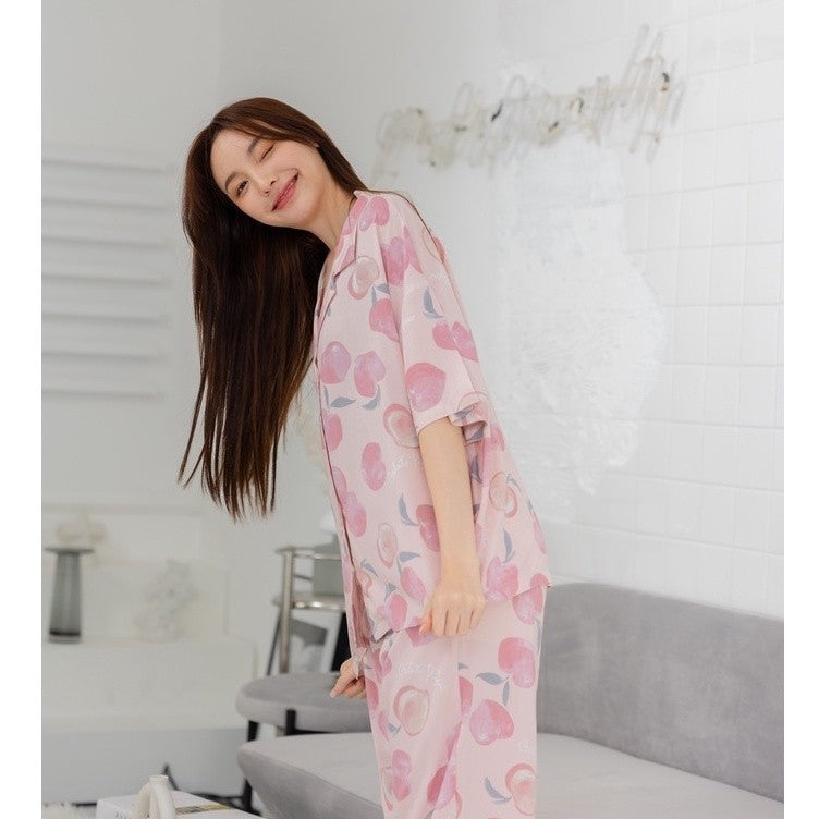 ชุดนอน Muslin Pajamas Organic Bamboo รุ่น พีช (G108 A108) |ชุดนอนชุดเที่ยว,ชุดนอนผู้หญิง