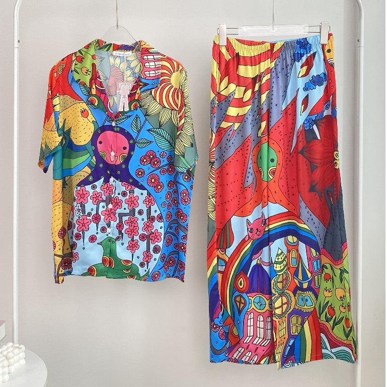 ชุดนอน Muslin Pajamas Silk Satin รุ่น Happy Spring Day (N5007 T5007 L5007)