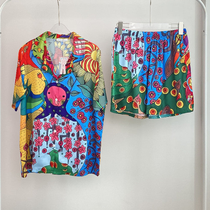 ชุดนอน Muslin Pajamas Silk Satin รุ่น Happy Spring Day (N5007 T5007 L5007)