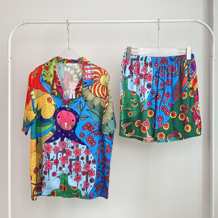 ชุดนอน Muslin Pajamas Silk Satin รุ่น Happy Spring Day (N5007 T5007 L5007)