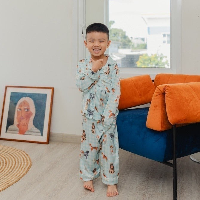 ชุดนอน Muslin Pajamas Collection Muslin Pet ชุดนอน Silk Satin ( ชุดนอนเด็ก M3011 M3015 )