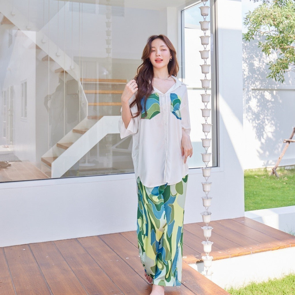 ชุดนอน Muslin Pajamas Organic bamboo ( T1077 T1078 )