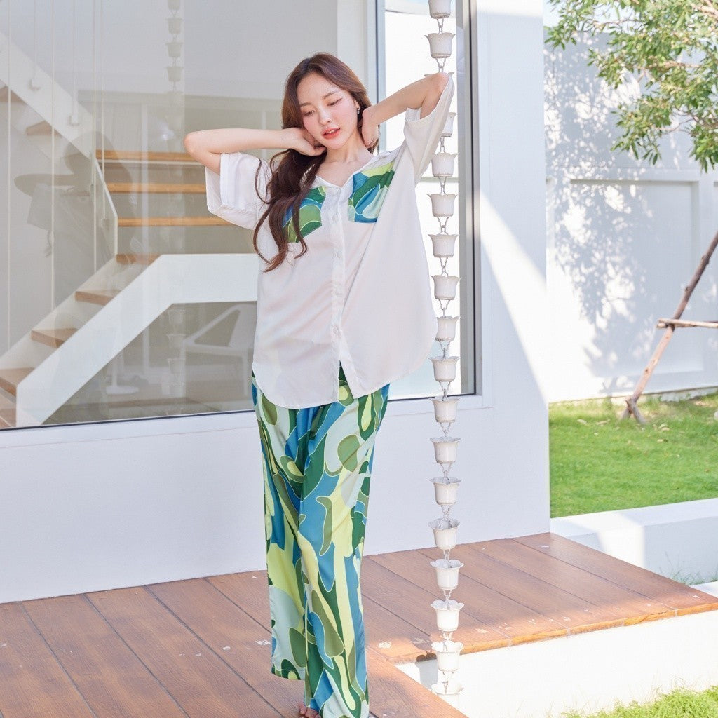 ชุดนอน Muslin Pajamas Organic bamboo ( T1077 T1078 )