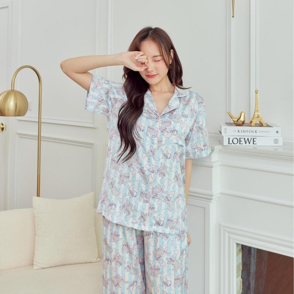 ชุดนอน Muslin Pajamas ชุดนอนSilk Satin ( รุ่น N3016 T3016 )