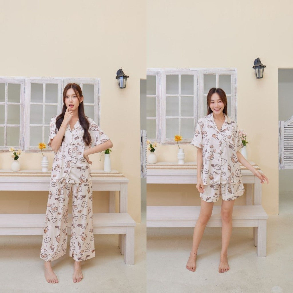 ชุดนอน Muslin Pajamas Silk Satin ( L1041 N1041 T1041 )
