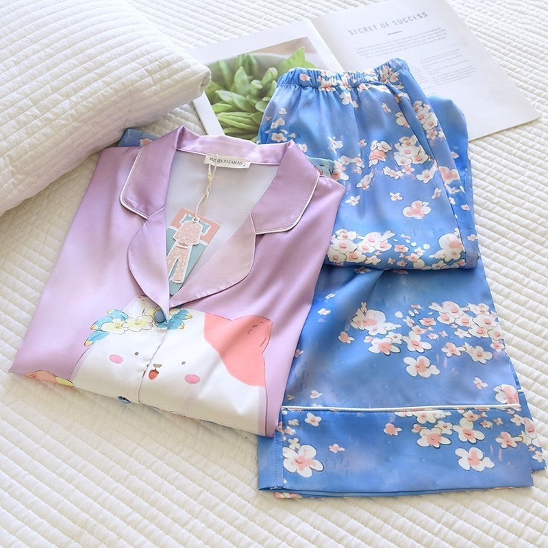 ชุดนอน Muslin Pajamas Silk Satin รุ่น Fairyland (T2141)|ชุดนอนผู้หญิง