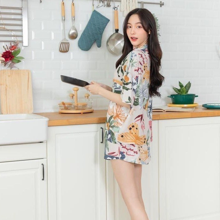 ชุดนอน Muslin Pajamas Organic bamboo รุ่น ผีเสื้อ (A1 C1 G1)| ชุดนอนชุดเที่ยว,ชุดนอนผู้หญิง