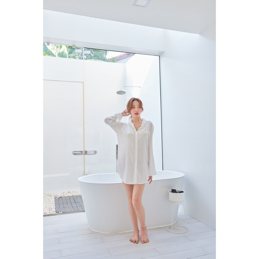 ชุดนอน Muslin Pajamas Silk Satin รุ่นสีพื้น (K1083 K1084) | ชุดนอนผู้หญิง,ชุดนอนชุดเที่ยว