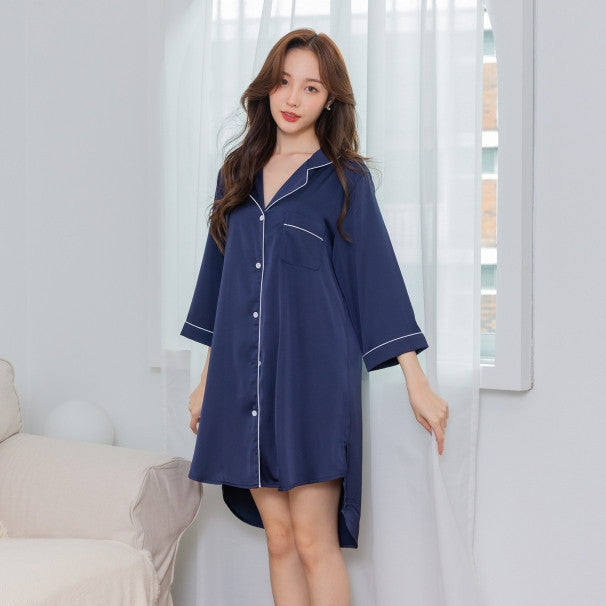 ชุดนอน Muslin Pajamas Silk Satin รุ่น (K43)