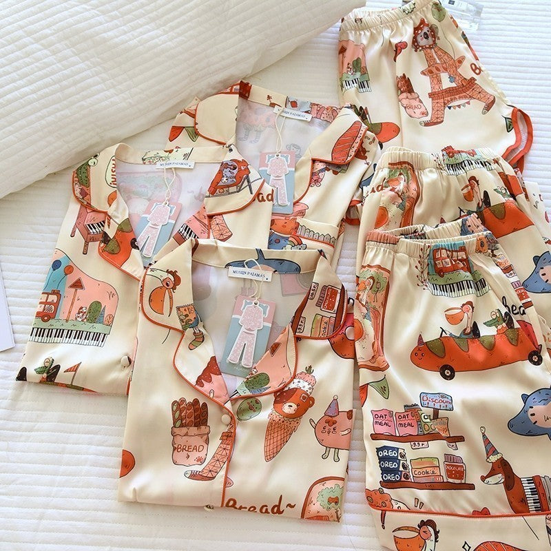 ชุดนอน Muslin Pajamas Silk Satin รุ่น (W2101 V2101 K2101)