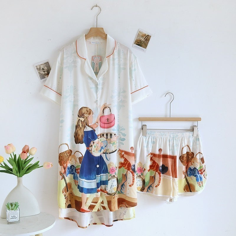 "ชุดนอน Muslin Pajamas Silk Satin (N2096 T2096 K2096)