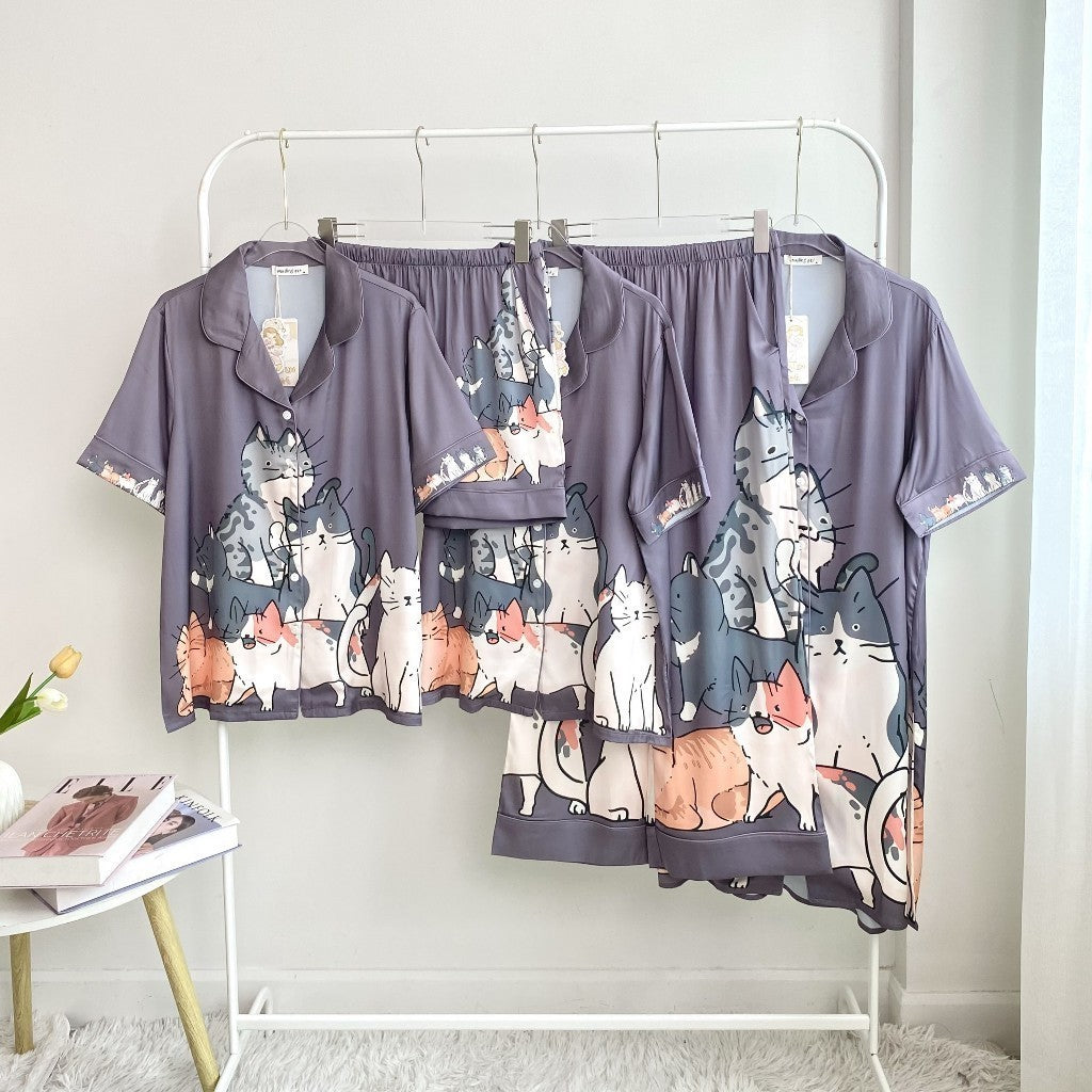 ชุดนอน Muslin Pajamas Collection Muslin Pet รุ่น Cat Gangster (N5013 T5013 K5013)
