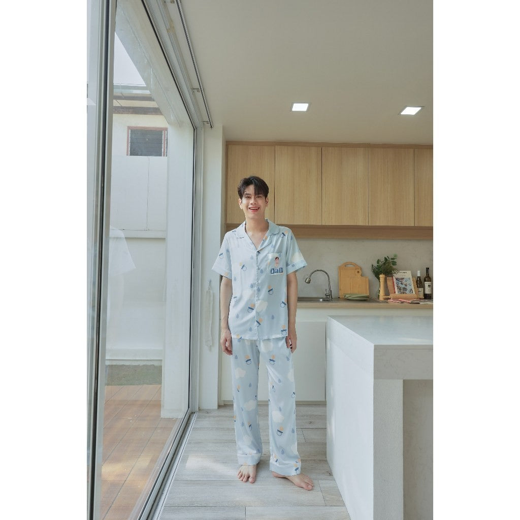 ชุดนอน ครอบครัว Muslin Pajamas ชุดนอน Silk Satin ( T4042 T4043 Y4043 )