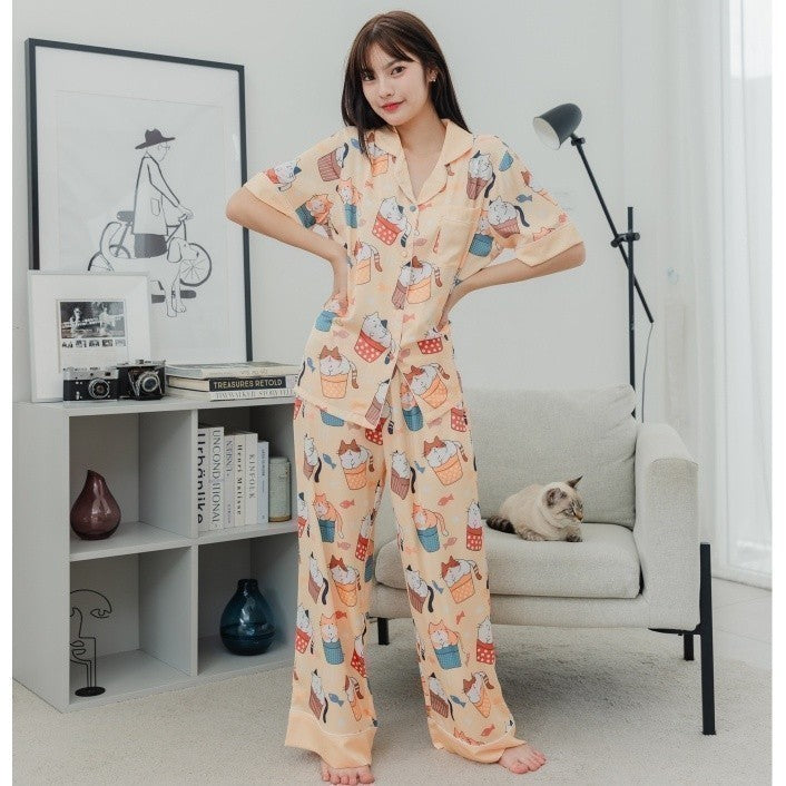 ชุดนอน Muslin Pajamas Collection Muslin Pet Silk Satin ( N1 N2 N3 N5 T1 T2 T3 T5 )
