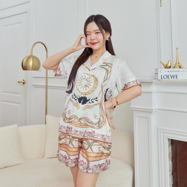 ชุดนอน Muslin Pajamas Silk Satin( รุ่น N2004 T2004 L2004 )