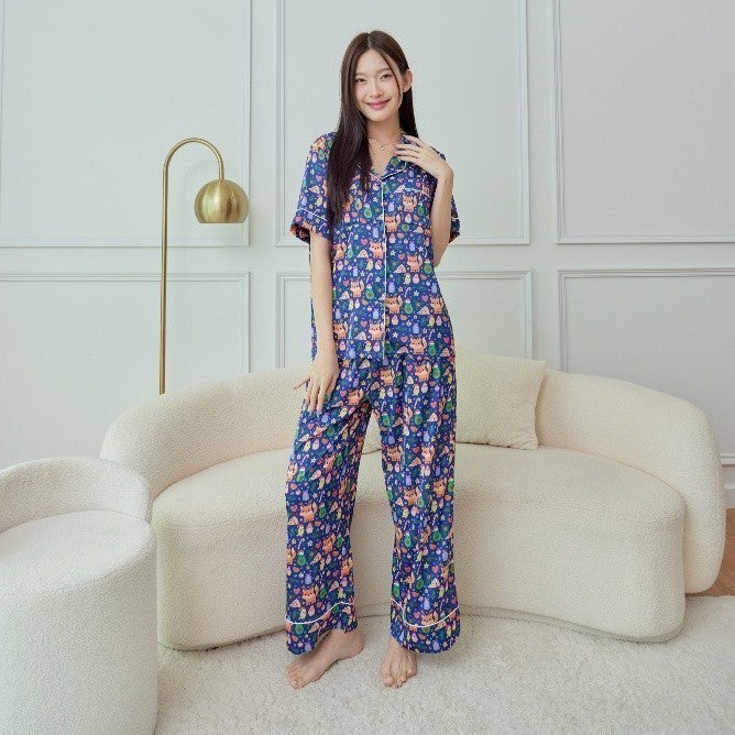 ชุดนอน Muslin Pajamas Silk Satin( รุ่น T3019 P3019 )
