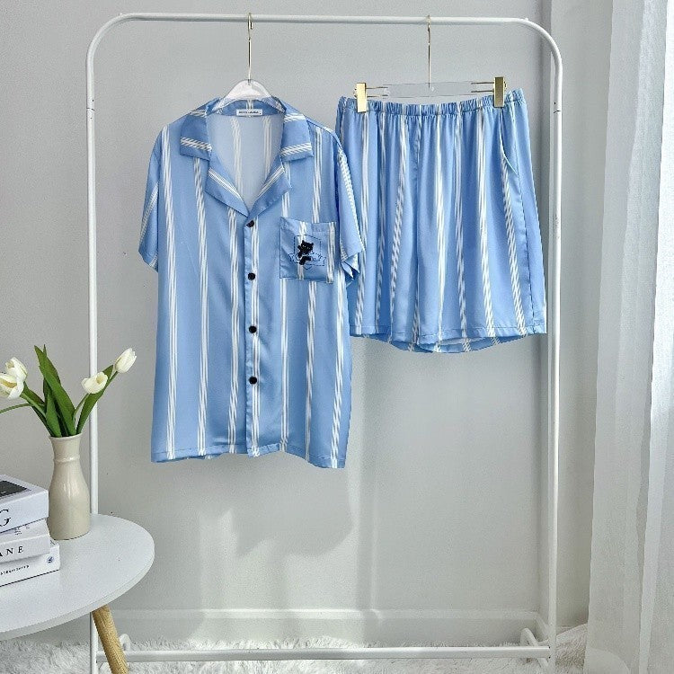 ชุดนอน Muslin Pajamas ชุดนอนSilk Satin ( รุ่น Y3027 Y3028 )