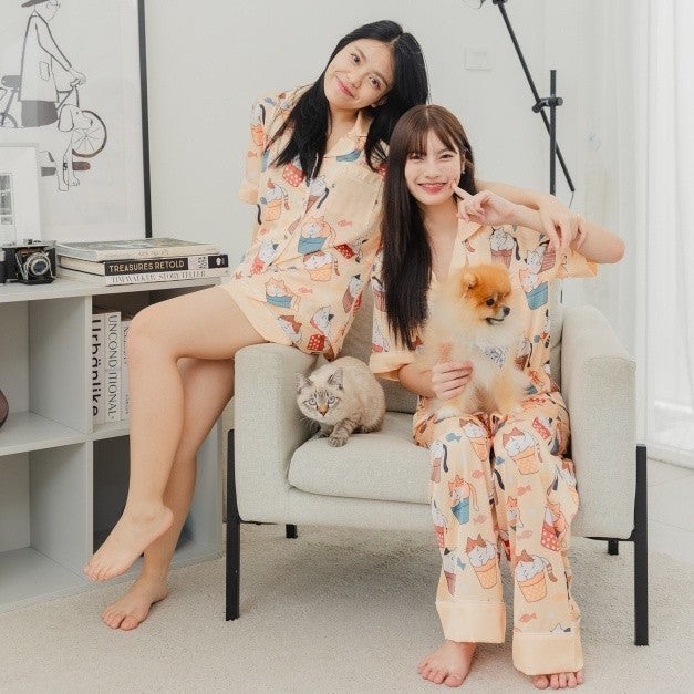 ชุดนอน Muslin Pajamas Collection Muslin Pet Silk Satin ( N1 N2 N3 N5 T1 T2 T3 T5 )