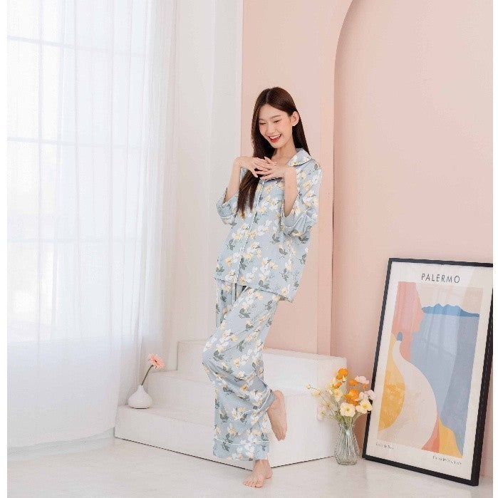 ชุดนอน Muslin Pajamas Silk Satin ( P969 )