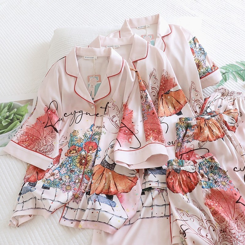 ชุดนอน Muslin Pajamas Silk Satin รุ่น Dreamy Bunny (W2134 V2134 K2134)|ชุดนอนผู้หญิง,ชุดนอนชุดเที่ยว