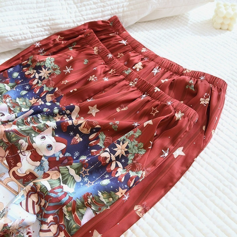 ชุดนอน Muslin Pajamas Silk Satin รุ่น (N5083 T5083 P5083 M5083)