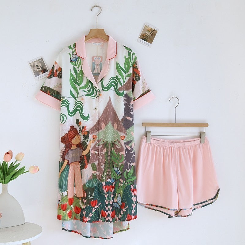 ชุดนอน Muslin Pajamas Silk Satin รุ่น (N2112 T2112 K2112)