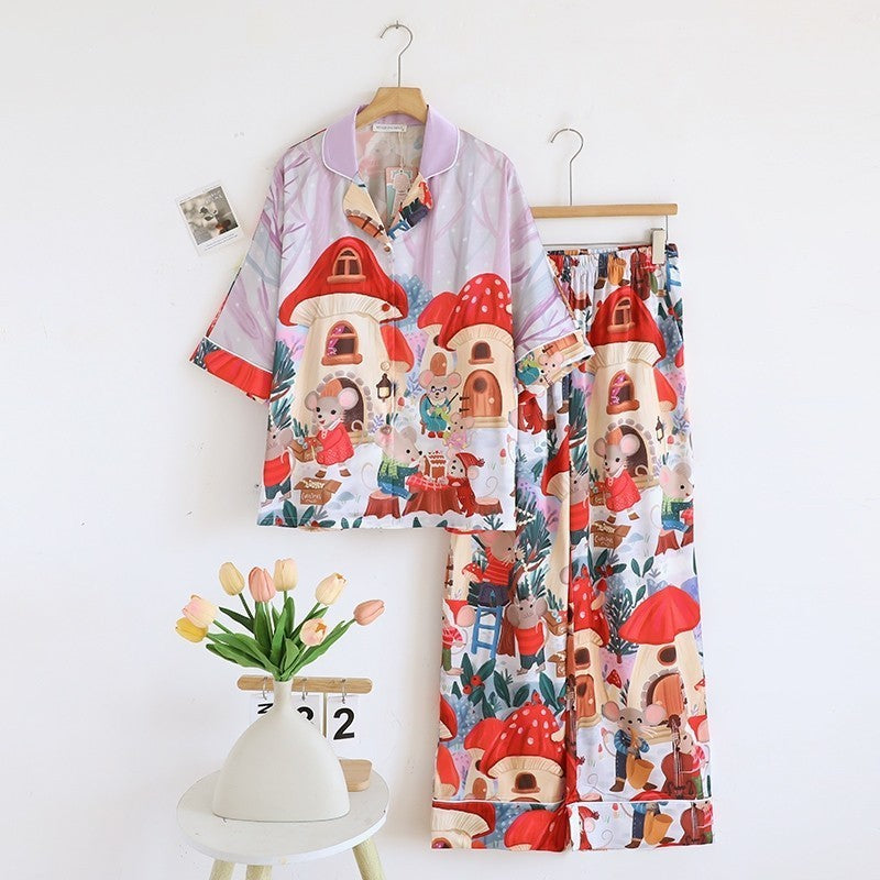 ชุดนอนMuslin Pajamas Silk Satin รุ่นMice Wonderland(W2133 V2133 K2133)|ชุดนอนผู้หญิง,ชุดนอนชุดเที่ยว