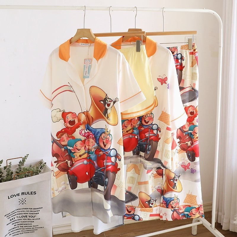 ชุดนอน Muslin Pajamas Silk Satin รุ่นJolly Band( V2142 K2142)|ชุดนอนผู้หญิง,ชุดนอนชุดเที่ยว