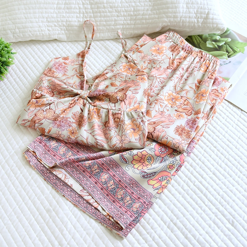 ชุดนอน Muslin Pajamas Silk Satin (R24 R2145 R2146) | ชุดนอนสสายเดี่ยว,ชุดนอนผู้หญิง