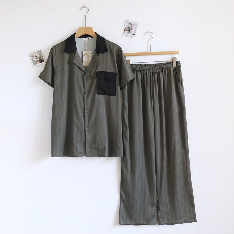 ชุดนอน Muslin Pajamas Collection Muslin Pet รุ่น Davy's Gray (N3267 T3267 Y3267 Y3268)|ชุดนอนคู่รัก