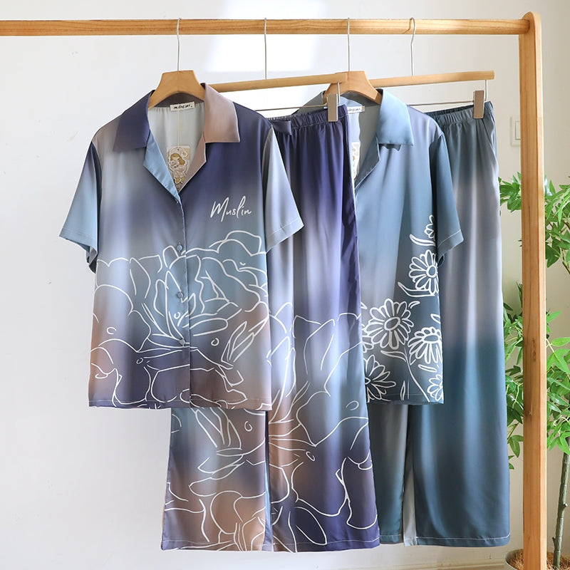 ชุดนอน Muslin Pajamas Collection Muslin Pet รุ่น hydrangea (T3259 T3260) | ชุดนอนชุดเที่ยว