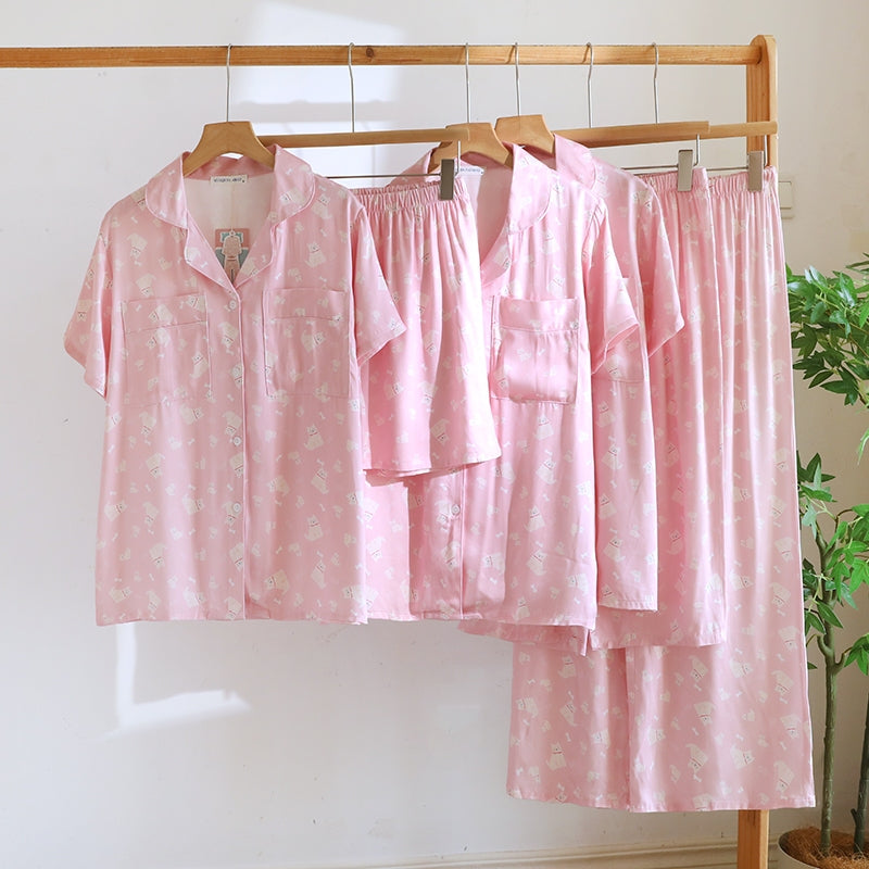 ชุดนอน Muslin Pajamas Organic bamboo รุ่น Wooffy Love (A1053 B1053 E1053) | ชุดนอนผู้หญิง
